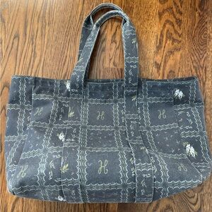 Hill House Navy Patterned Tote Bag